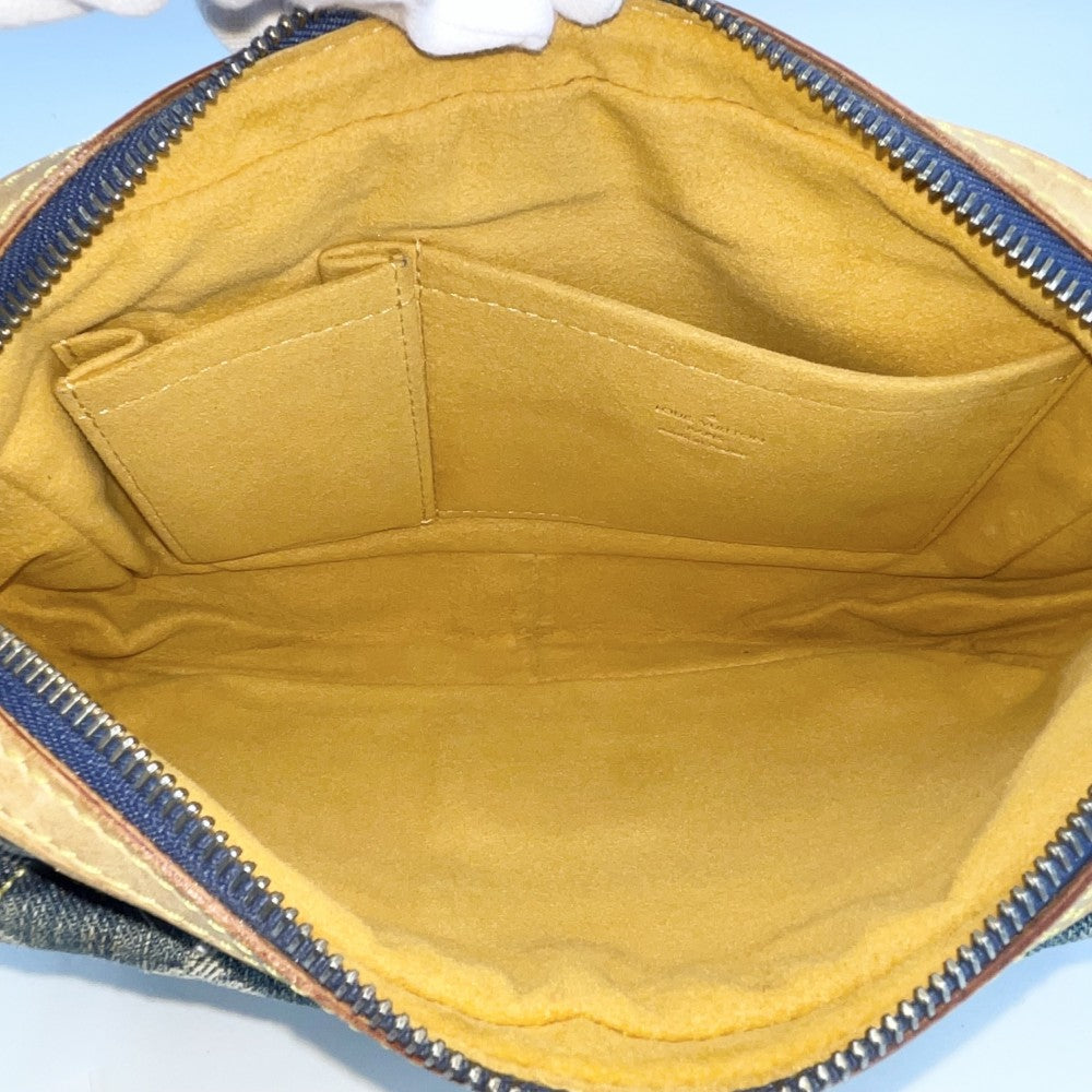 【開店SALE】 LOUIS VUITTON ルイヴィトン ウエストバッグ モノグラムデニム バムバッグ ボディバッグ M95347 ブルー 青 ゴールド金具 レディース【中古品】