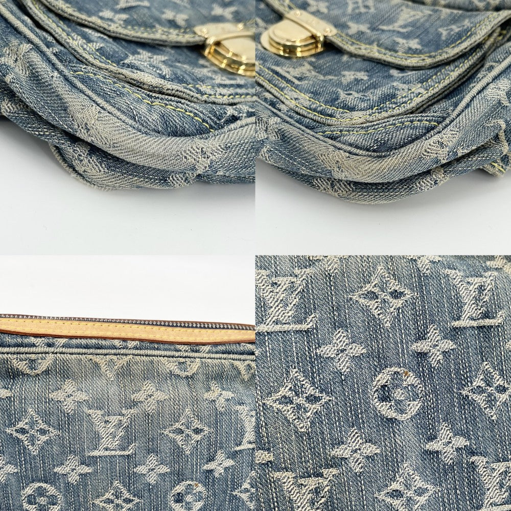 【開店SALE】 LOUIS VUITTON ルイヴィトン ウエストバッグ モノグラムデニム バムバッグ ボディバッグ M95347 ブルー 青 ゴールド金具 レディース【中古品】