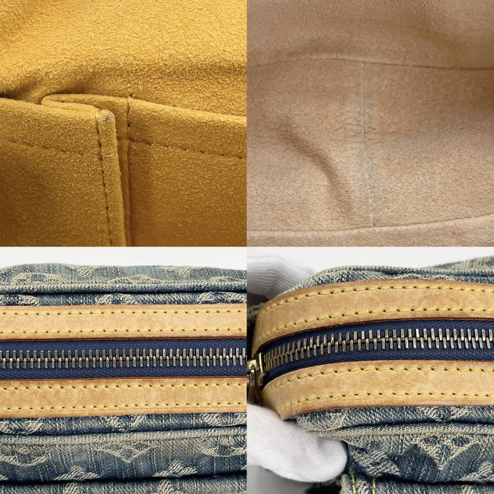 【開店SALE】 LOUIS VUITTON ルイヴィトン ウエストバッグ モノグラムデニム バムバッグ ボディバッグ M95347 ブルー 青 ゴールド金具 レディース【中古品】