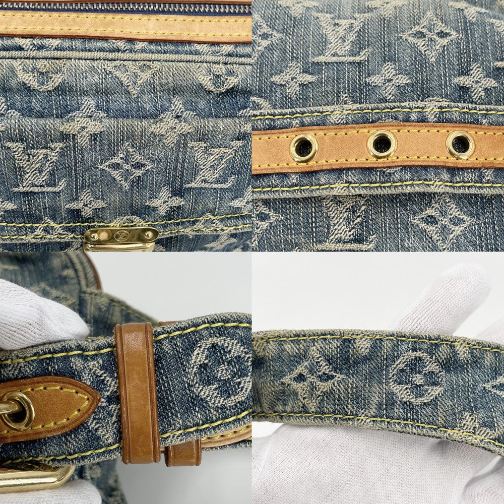 【開店SALE】 LOUIS VUITTON ルイヴィトン ウエストバッグ モノグラムデニム バムバッグ ボディバッグ M95347 ブルー 青 ゴールド金具 レディース【中古品】