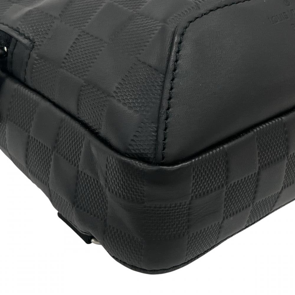 LOUIS VUITTON ルイヴィトン ボディバッグ ダミエ・アンフェニ アヴェニュー スリングバッグ N41720 カーフ ブラック 黒 シルバー金具 メンズ【中古品】