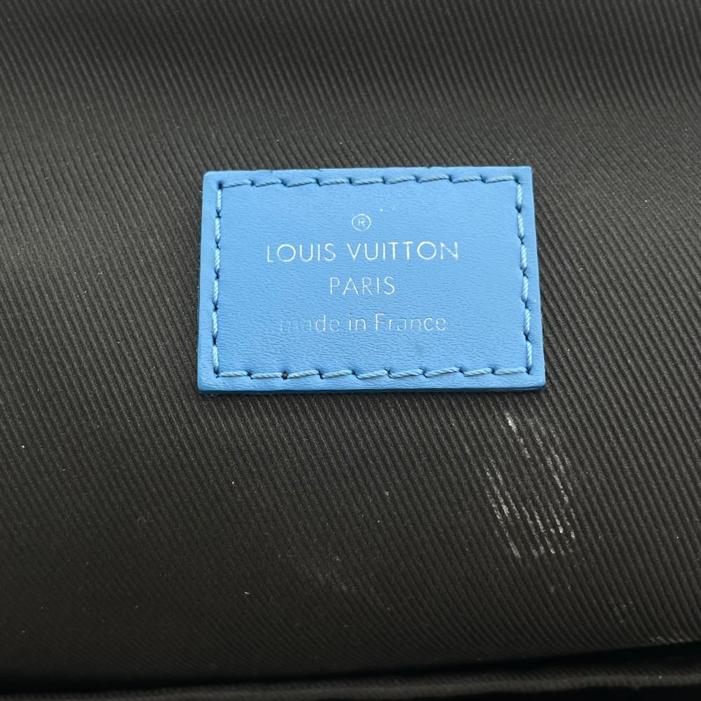 LOUIS VUITTON ルイヴィトン ボディバッグ ジャイアントダミエ アヴェニュースリング N40404 ダミエグラフィットキャンバス ブルー 青 ブラック 黒 シルバー金具 メンズ【中古品】