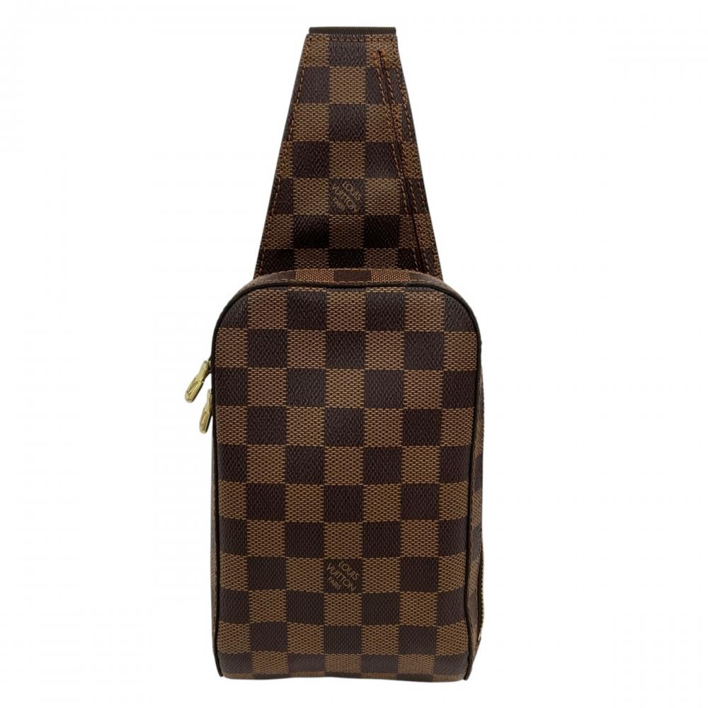LOUIS VUITTON ルイヴィトン ボディバッグ ダミエ ジェロニモス ショルダー N51994 ダミエキャンバス レザー ブラウン 茶 ゴールド金具 メンズ【中古品】