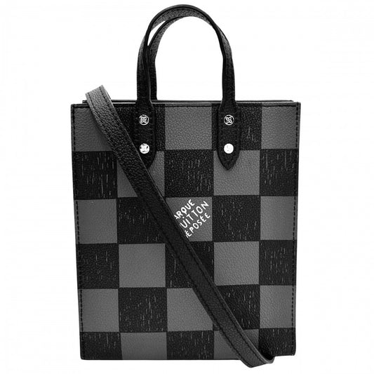 LOUIS VUITTON ルイヴィトン 2WAY ダミエチェッカーボード サックプラXS ハンドバッグ ショルダーバッグ Sac Plat XS N60479 ブラック 黒 シルバー金具 メンズ【中古品】