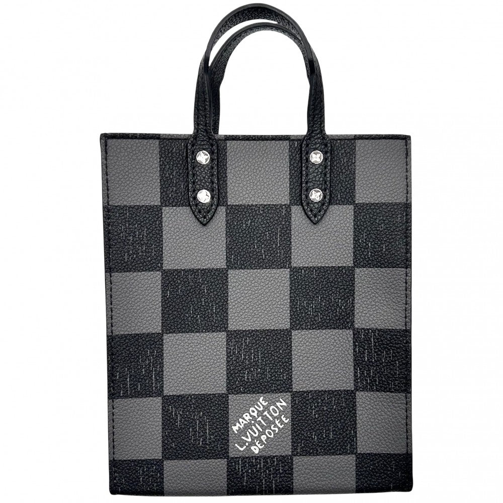 LOUIS VUITTON ルイヴィトン 2WAY ダミエチェッカーボード サックプラXS ハンドバッグ ショルダーバッグ Sac Plat XS N60479 ブラック 黒 シルバー金具 メンズ【中古品】