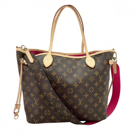 LOUIS VUITTON ルイヴィトン トートバッグ モノグラム リバーシブル ローズ ポンディシェリ ネヴァーフルMM インサイドアウト かばん M12257 ブラウン 茶 ピンク ゴールド金具 レディース【中古品】