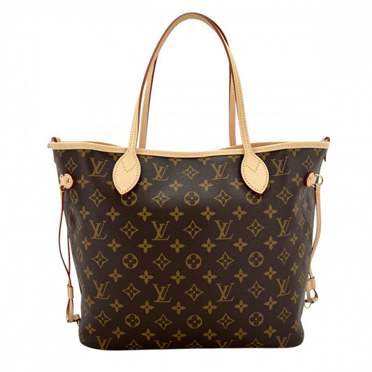 LOUIS VUITTON ルイヴィトン トートバッグ モノグラム リバーシブル ローズ ポンディシェリ ネヴァーフルMM インサイドアウト かばん M12257 ブラウン 茶 ピンク ゴールド金具 レディース【中古品】
