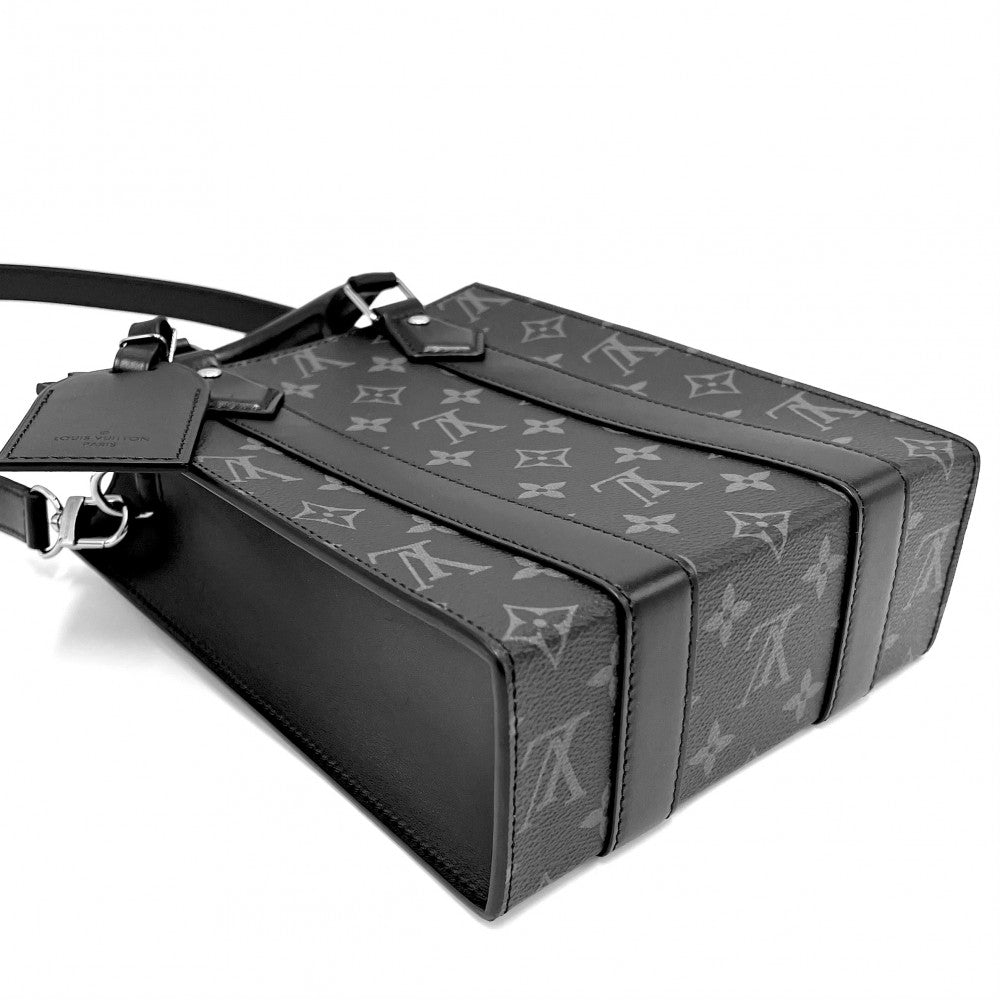 【開店SALE】 LOUIS VUITTON ルイヴィトン 2WAY モノグラムエクリプス サックプラMINI ハンドバッグ ショルダーバッグ ブラック 黒 かばん 鞄 M46453 ノワール シルバー金具 メンズ【中古品】