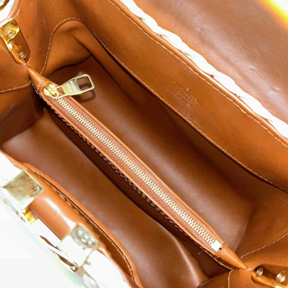 【開店SALE】 LOUIS VUITTON ルイヴィトン 2WAY カプシーヌBB ハンドバッグ ショルダーバッグ かごバッグ M22173 春 夏 ラタン レザー ブラウン 茶 ベージュ ゴールド金具 レディース【中古品】