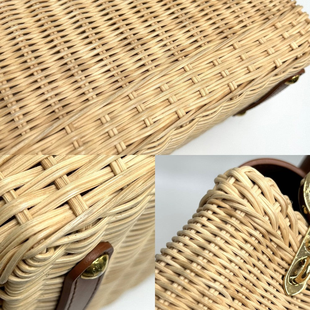 【開店SALE】 LOUIS VUITTON ルイヴィトン 2WAY カプシーヌBB ハンドバッグ ショルダーバッグ かごバッグ M22173 春 夏 ラタン レザー ブラウン 茶 ベージュ ゴールド金具 レディース【中古品】