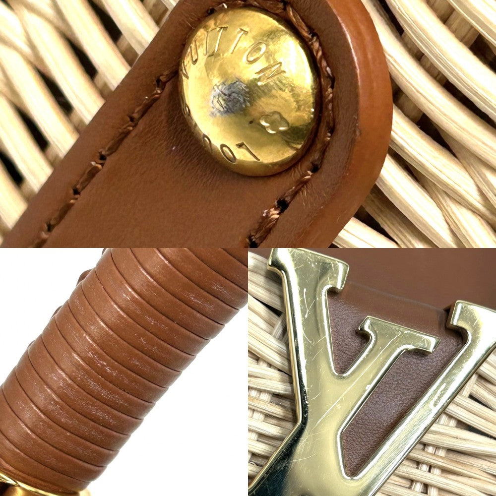 【開店SALE】 LOUIS VUITTON ルイヴィトン 2WAY カプシーヌBB ハンドバッグ ショルダーバッグ かごバッグ M22173 春 夏 ラタン レザー ブラウン 茶 ベージュ ゴールド金具 レディース【中古品】