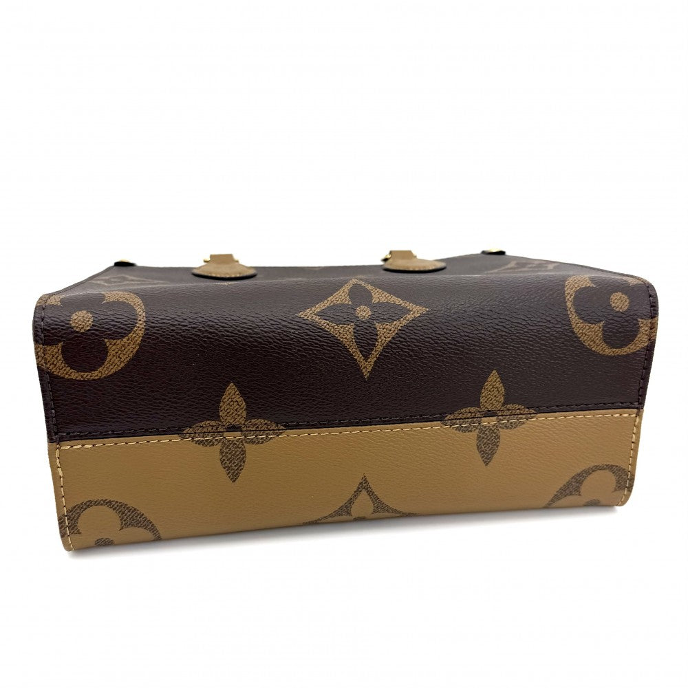 【開店SALE】 LOUIS VUITTON ルイヴィトン 2WAY モノグラムリバース オンザゴーPM ハンドバッグ ショルダーバッグ 鞄 かばん M46373 ブラウン 茶 ゴールド金具 レディース【中古品】