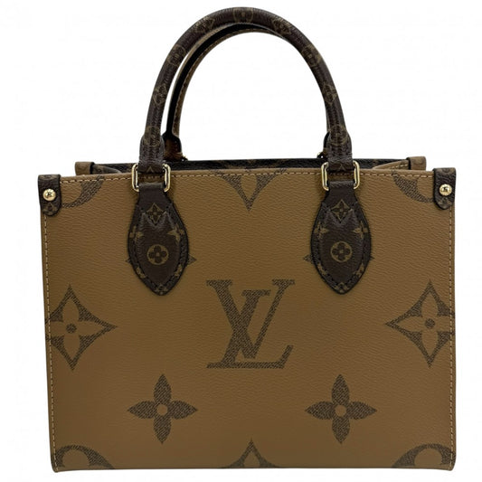 【開店SALE】 LOUIS VUITTON ルイヴィトン 2WAY モノグラムリバース オンザゴーPM ハンドバッグ ショルダーバッグ 鞄 かばん M46373 ブラウン 茶 ゴールド金具 レディース【中古品】