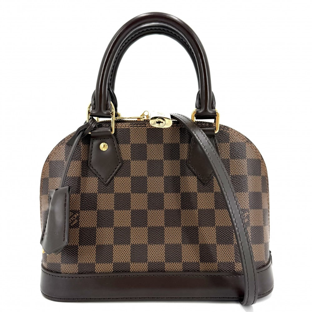 LOUIS VUITTON ルイヴィトン 2WAY ダミエ アルマBB ハンドバッグ ショルダーバッグ 小さめ N40606 ブラウン 茶 ゴールド金具 レディース【中古品】