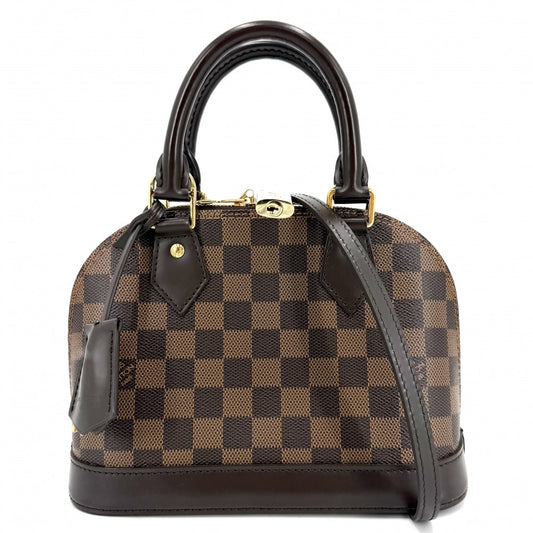 LOUIS VUITTON ルイヴィトン 2WAY ダミエ アルマBB ハンドバッグ ショルダーバッグ 小さめ N40606 ブラウン 茶 ゴールド金具 レディース【中古品】