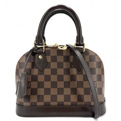 LOUIS VUITTON ルイヴィトン 2WAY ダミエ アルマBB ハンドバッグ ショルダーバッグ 小さめ N40606 ブラウン 茶 ゴールド金具 レディース【中古品】