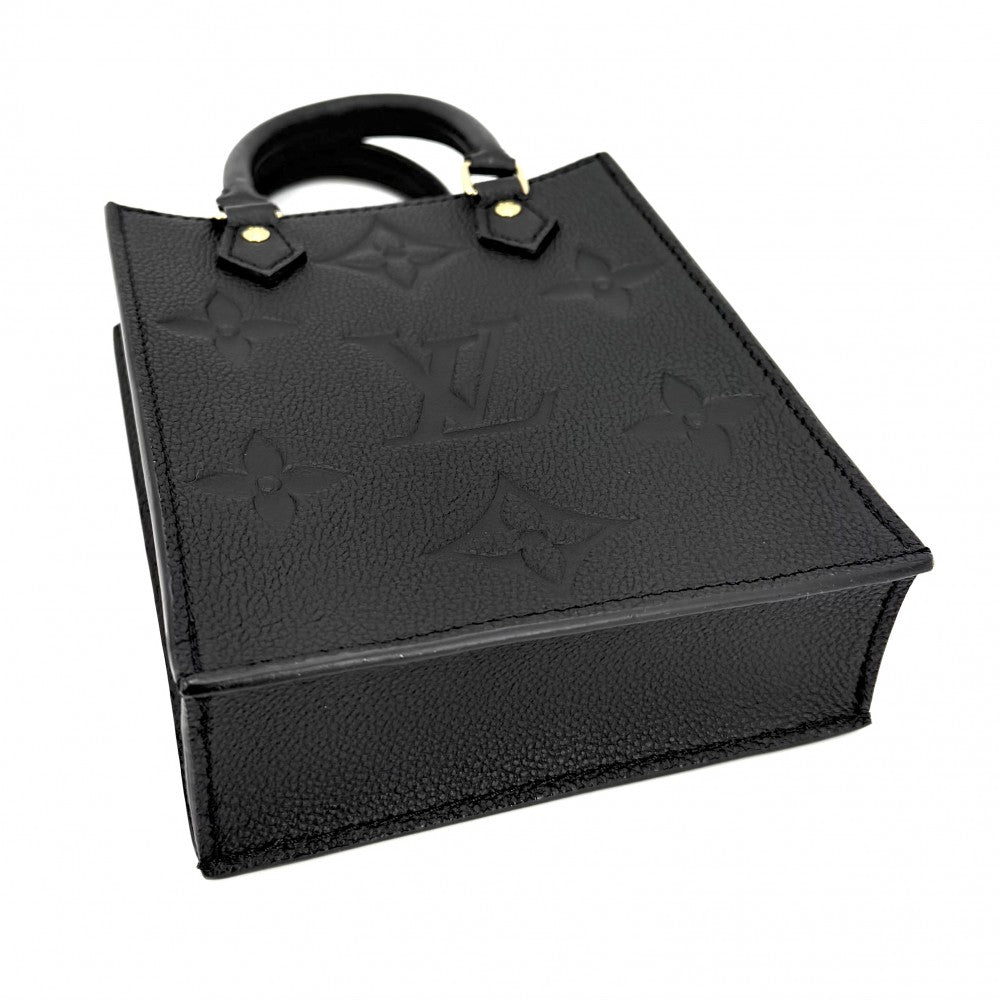 LOUIS VUITTON ルイヴィトン 2WAY モノグラムアンプラント プティットサックプラ ミニショルダーバッグ ハンドバッグ ポシェット ブラック 黒 M81417 ノワール ゴールド金具 レディース【中古品】
