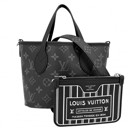 LOUIS VUITTON ルイヴィトン 2WAY モノグラムエクリプス ネヴァーフルインサイドアウトBB ハンドバッグ ショルダーバッグ リバーシブル M15210 ブラック 黒 シルバー金具 レディース【中古品】