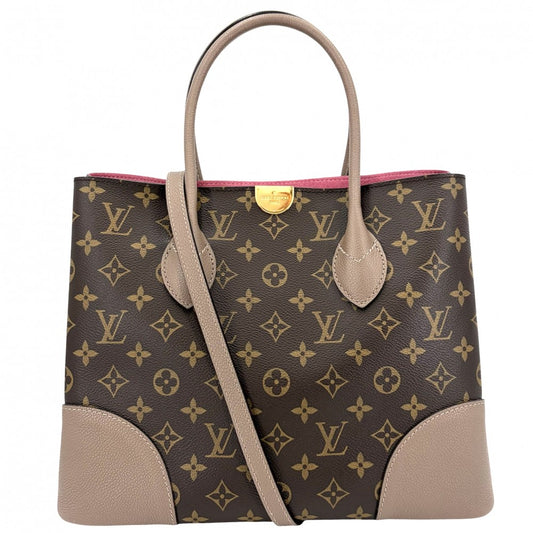LOUIS VUITTON ルイヴィトン 2WAY モノグラム フランドリン トートバッグ ショルダーバッグ ハンドバッグ M43457 ブラウン 茶 ベージュ ゴールド金具 レディース【中古品】