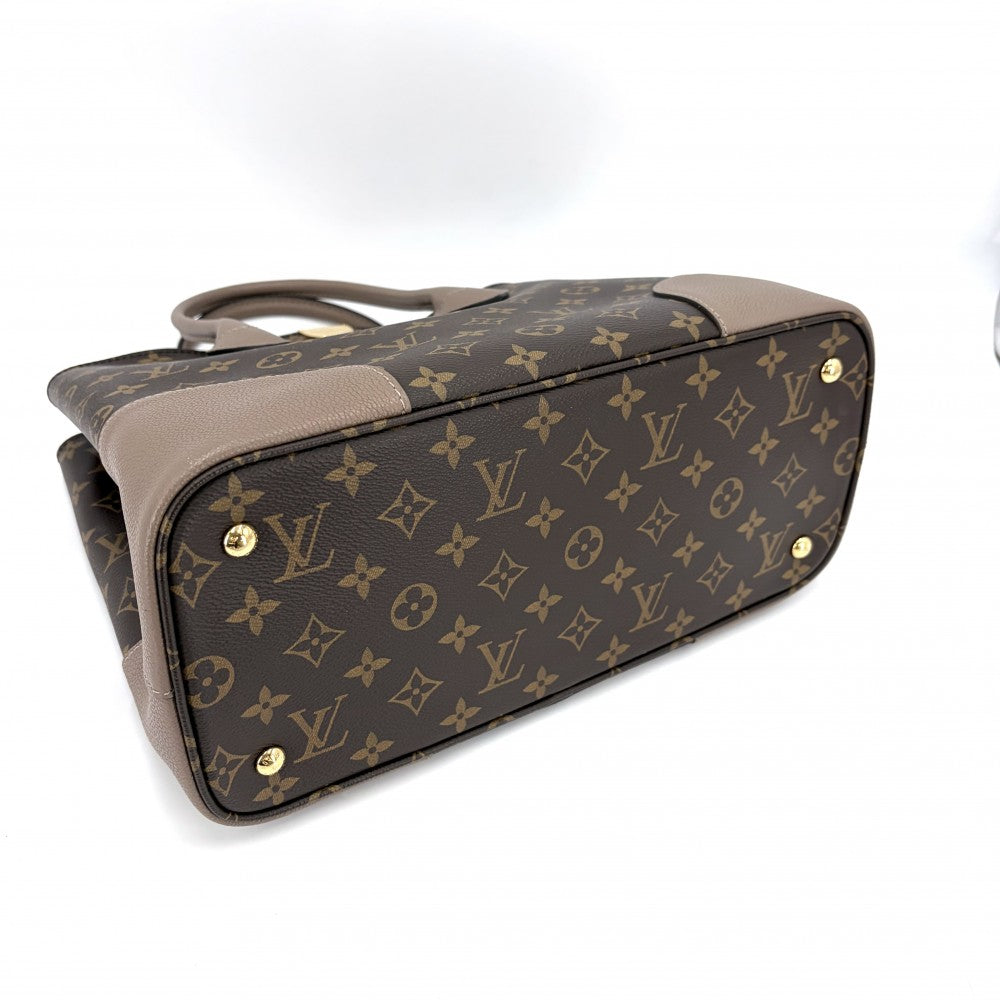 LOUIS VUITTON ルイヴィトン 2WAY モノグラム フランドリン トートバッグ ショルダーバッグ ハンドバッグ M43457 ブラウン 茶 ベージュ ゴールド金具 レディース【中古品】
