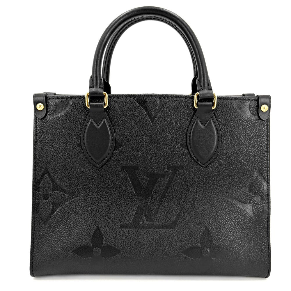 LOUIS VUITTON ルイヴィトン 2WAY モノグラムアンプラント オンザゴーPM ハンドバッグ ショルダーバッグ 小さめ ミニバック ノワール M45653 ブラック 黒 ゴールド金具 レディース【中古品】