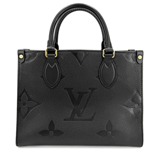 LOUIS VUITTON ルイヴィトン 2WAY モノグラムアンプラント オンザゴーPM ハンドバッグ ショルダーバッグ 小さめ ミニバック ノワール M45653 ブラック 黒 ゴールド金具 レディース【中古品】