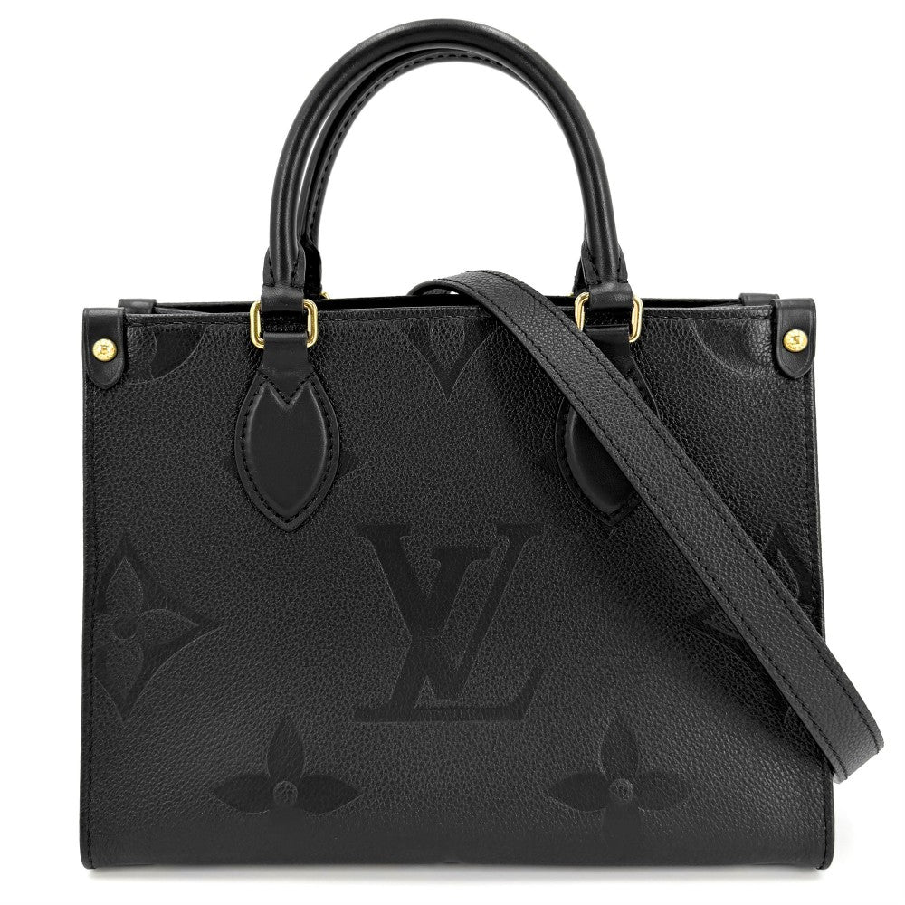 LOUIS VUITTON ルイヴィトン 2WAY モノグラムアンプラント オンザゴーPM ハンドバッグ ショルダーバッグ 小さめ ミニバック ノワール M45653 ブラック 黒 ゴールド金具 レディース【中古品】