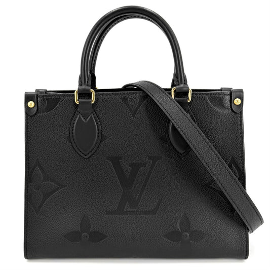 LOUIS VUITTON ルイヴィトン 2WAY モノグラムアンプラント オンザゴーPM ハンドバッグ ショルダーバッグ 小さめ ミニバック ノワール M45653 ブラック 黒 ゴールド金具 レディース【中古品】