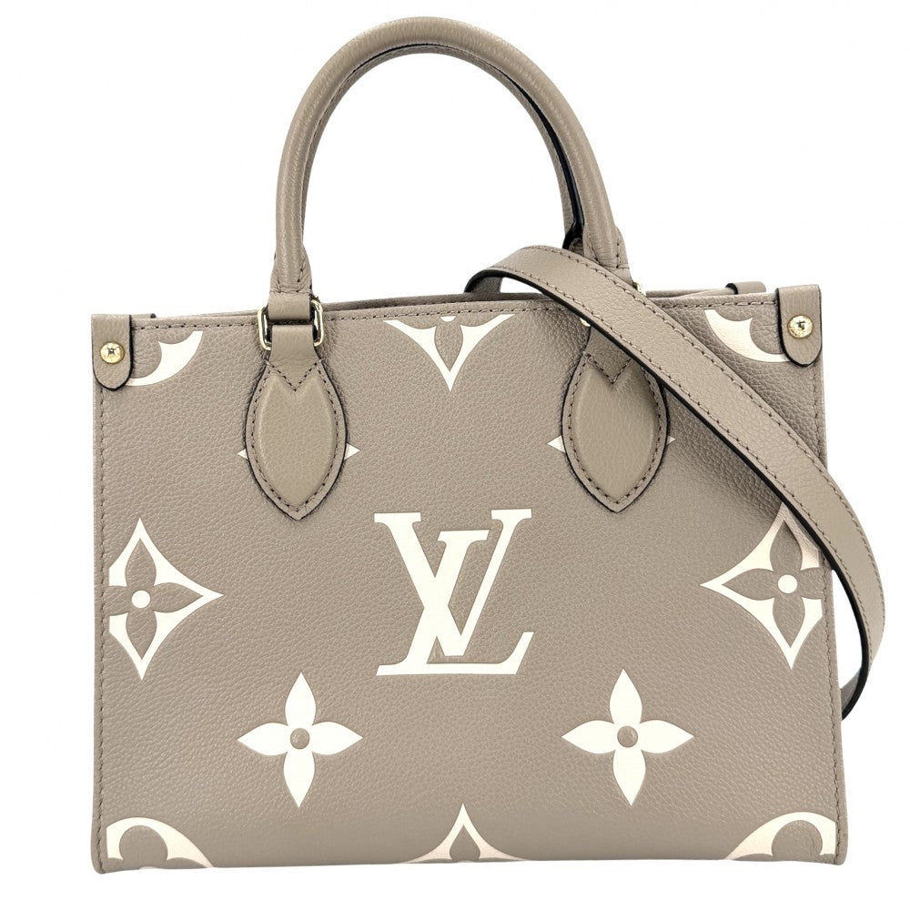 LOUIS VUITTON ルイヴィトン 2WAY モノグラムアンプラント オンザゴーPM ハンドバッグ ショルダーバッグ ベージュ M45779 トゥルトレールクレーム ゴールド金具 レディース【中古品】