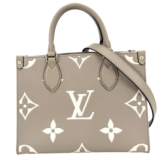 LOUIS VUITTON ルイヴィトン 2WAY モノグラムアンプラント オンザゴーPM ハンドバッグ ショルダーバッグ ベージュ M45779 トゥルトレールクレーム ゴールド金具 レディース【中古品】