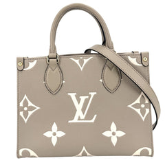 LOUIS VUITTON ルイヴィトン 2WAY モノグラムアンプラント オンザゴーPM ハンドバッグ ショルダーバッグ ベージュ M45779 トゥルトレールクレーム ゴールド金具 レディース【中古品】
