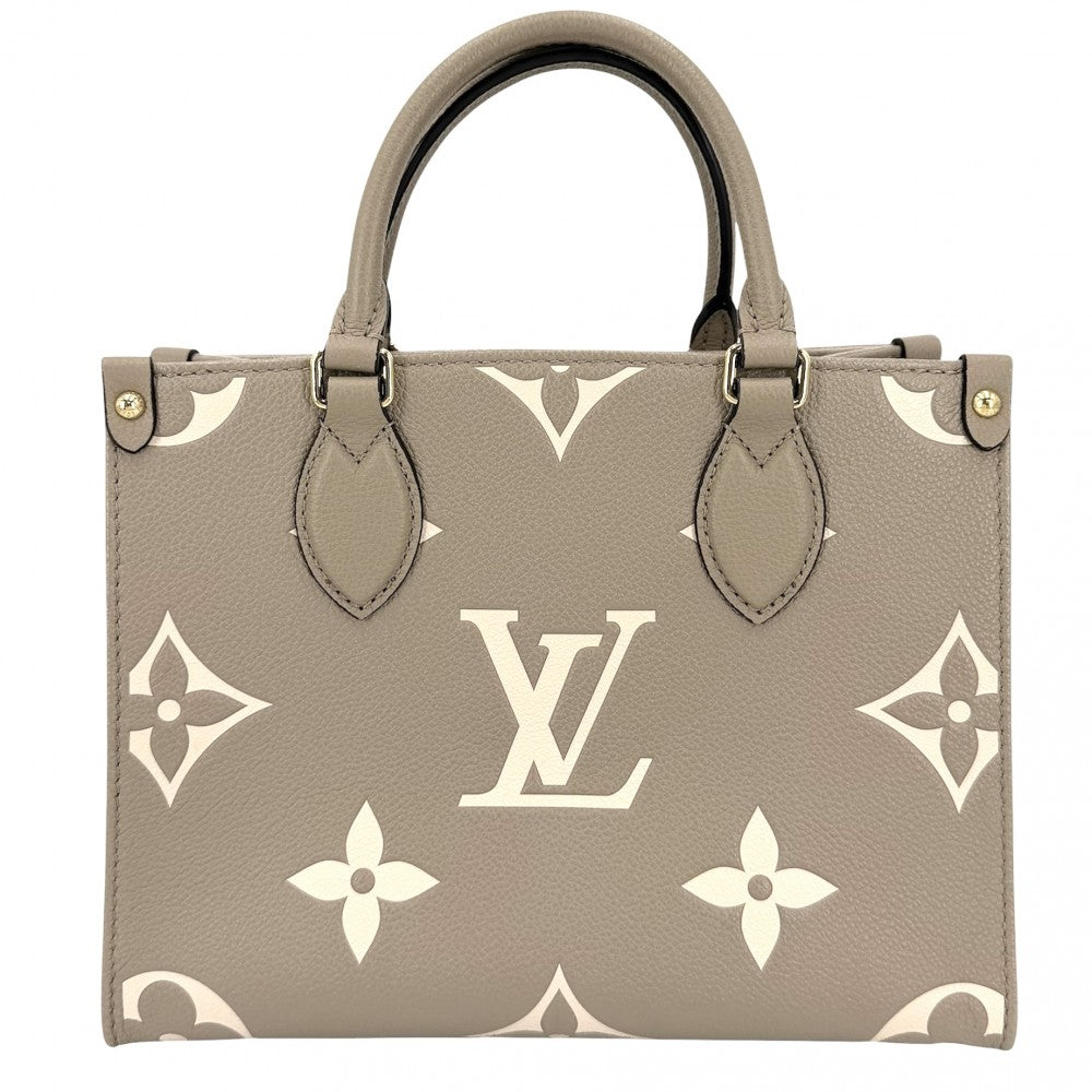 LOUIS VUITTON ルイヴィトン 2WAY モノグラムアンプラント オンザゴーPM ハンドバッグ ショルダーバッグ ベージュ M45779 トゥルトレールクレーム ゴールド金具 レディース【中古品】