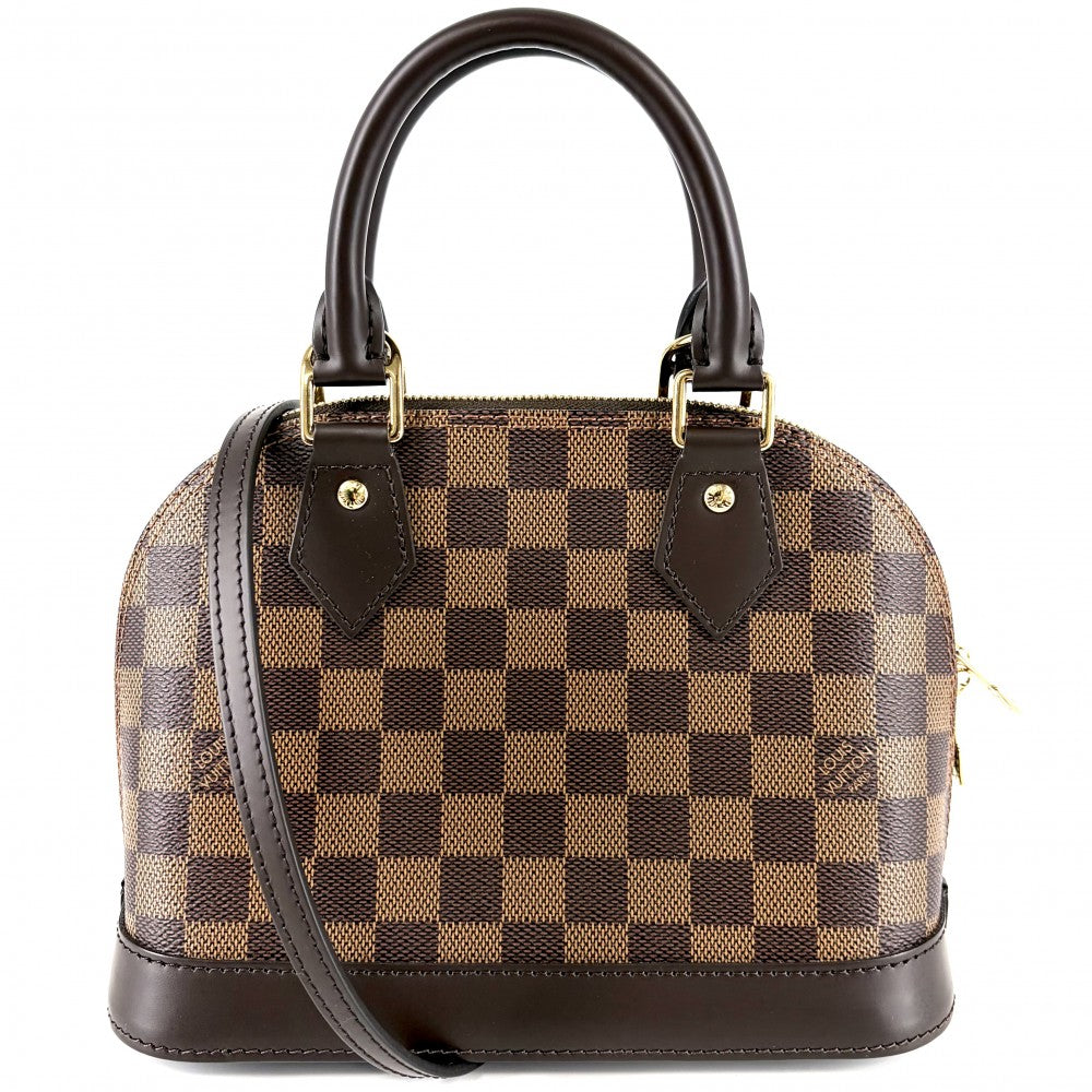 LOUIS VUITTON ルイヴィトン 2WAY ダミエ アルマBB ハンドバッグ ショルダーバッグ 小さめ N40606 ブラウン 茶 ゴールド金具 レディース【中古品】