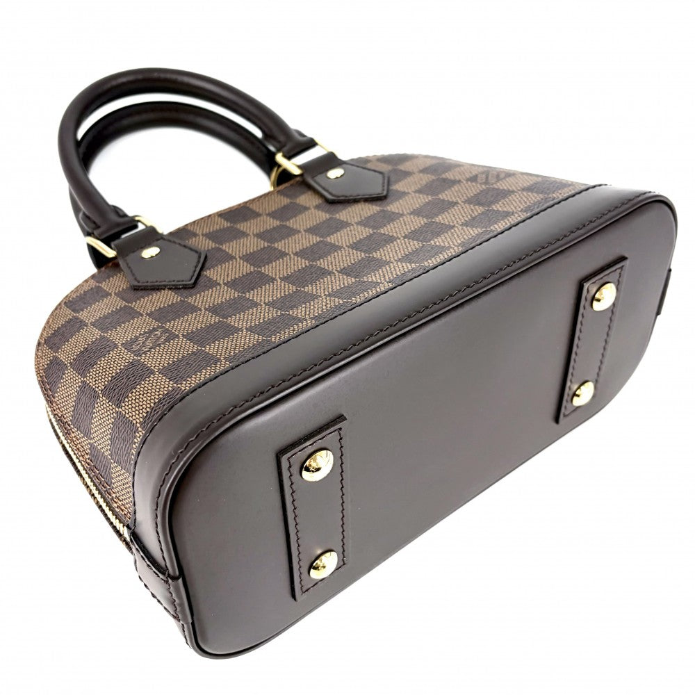 LOUIS VUITTON ルイヴィトン 2WAY ダミエ アルマBB ハンドバッグ ショルダーバッグ 小さめ N40606 ブラウン 茶 ゴールド金具 レディース【中古品】