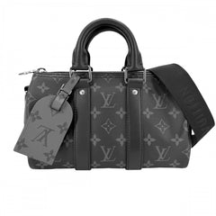 LOUIS VUITTON ルイヴィトン 2WAY モノグラムエクリプス キーポル･バンドリエール 25 ハンドバッグ ショルダーバッグ M46271 ブラック 黒 シルバー金具 メンズ【中古品】