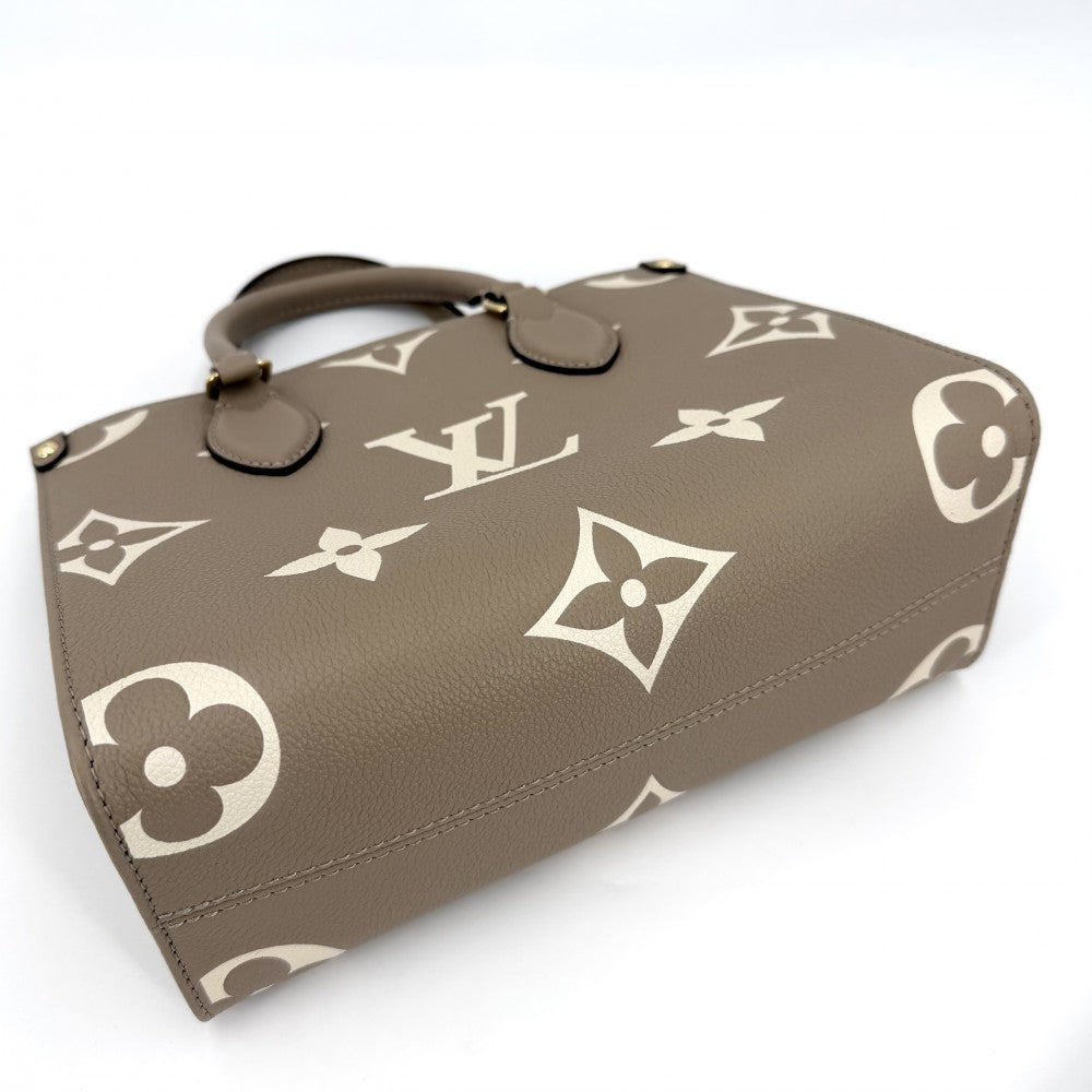 LOUIS VUITTON ルイヴィトン 2WAY モノグラムアンプラント オンザゴーPM ハンドバッグ ショルダーバッグ ベージュ M45779 トゥルトレールクレーム ゴールド金具 レディース【中古品】
