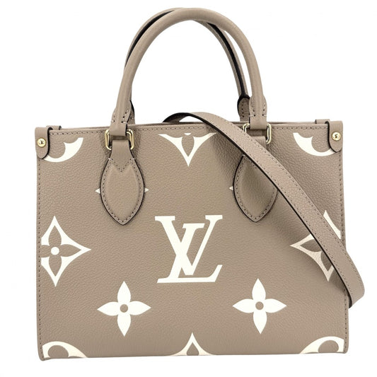 LOUIS VUITTON ルイヴィトン 2WAY モノグラムアンプラント オンザゴーPM ハンドバッグ ショルダーバッグ ベージュ M45779 トゥルトレールクレーム ゴールド金具 レディース【中古品】