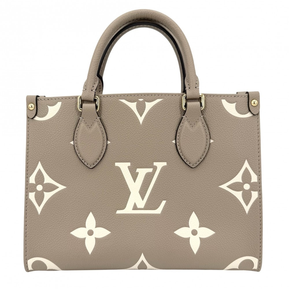 LOUIS VUITTON ルイヴィトン 2WAY モノグラムアンプラント オンザゴーPM ハンドバッグ ショルダーバッグ ベージュ M45779 トゥルトレールクレーム ゴールド金具 レディース【中古品】