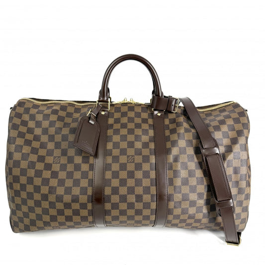 LOUIS VUITTON ルイヴィトン ボストンバッグ キーポルバンドリエール55 旅行バッグ トラベルバッグ メンズ レディース 2WAY ショルダーバッグ N41414 ダミエキャンバス ブラウン 茶 ゴールド金具 ユニセックス【中古品】