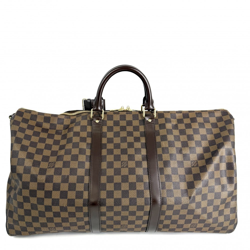 LOUIS VUITTON ルイヴィトン ボストンバッグ キーポルバンドリエール55 旅行バッグ トラベルバッグ ショルダーバッグ N41414 ダミエキャンバス ブラウン 茶 ゴールド金具 ユニセックス【中古品】