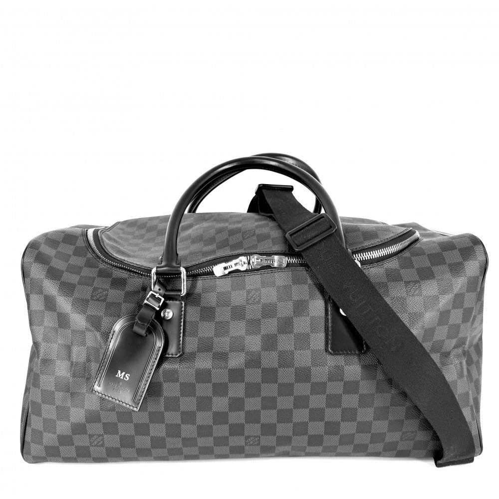 LOUIS VUITTON ルイヴィトン ボストンバッグ ロードスター50 旅行バッグ トラベルバッグ ショルダーバッグ 2WAY N48189 ダミエグラフィット ブラック 黒 シルバー金具 メンズ【中古品】
