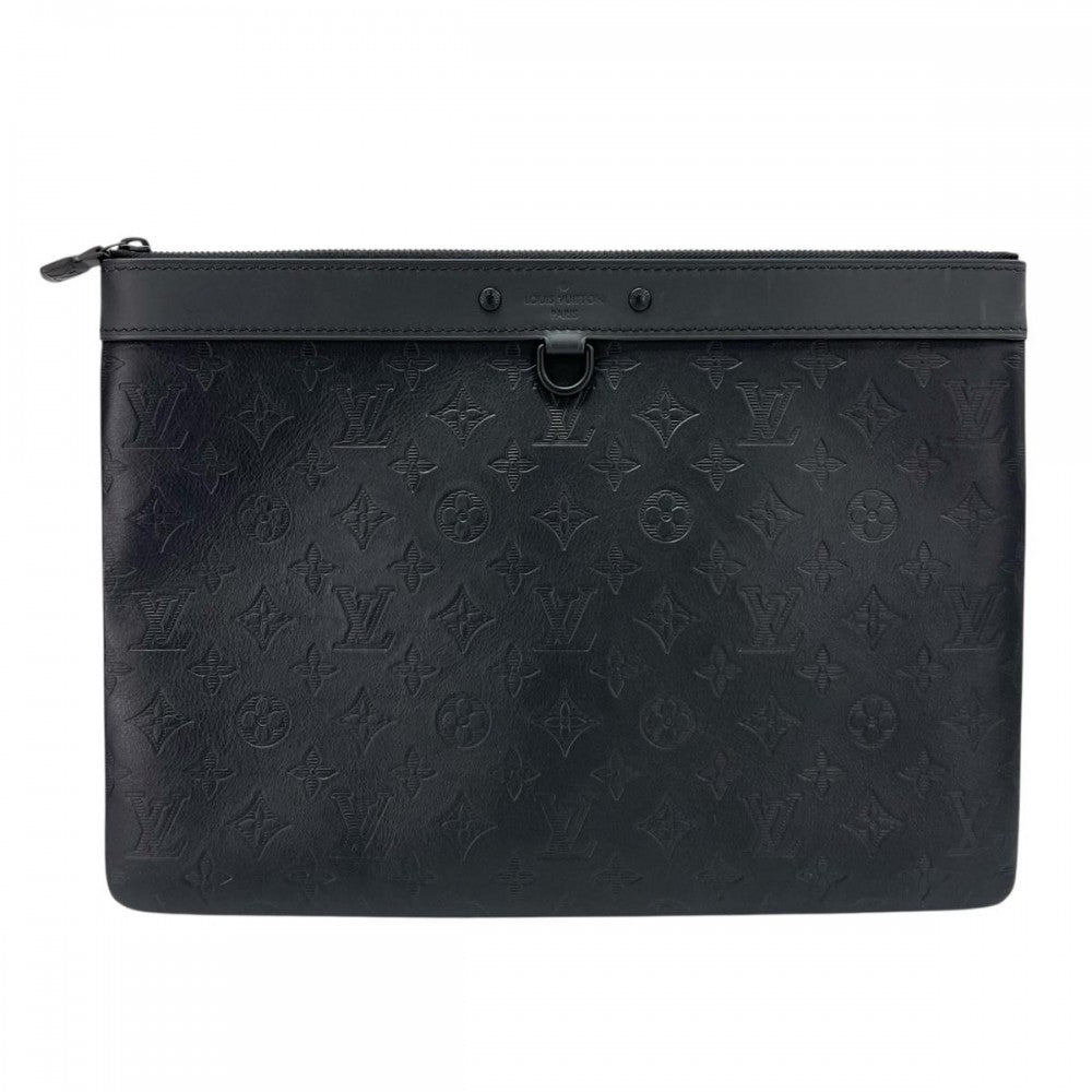 【開店SALE】 LOUIS VUITTON ルイヴィトン クラッチバッグ セカンドバッグ ポシェットディスカバリー モノグラム・シャドウ M62903 ブラック 黒 ブラック金具 メンズ【中古品】