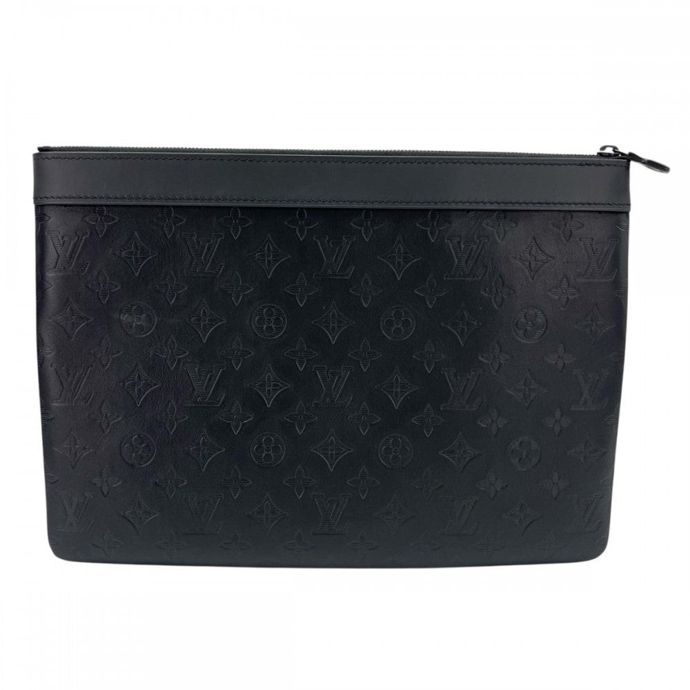 【開店SALE】 LOUIS VUITTON ルイヴィトン クラッチバッグ セカンドバッグ ポシェットディスカバリー モノグラム・シャドウ M62903 ブラック 黒 ブラック金具 メンズ【中古品】