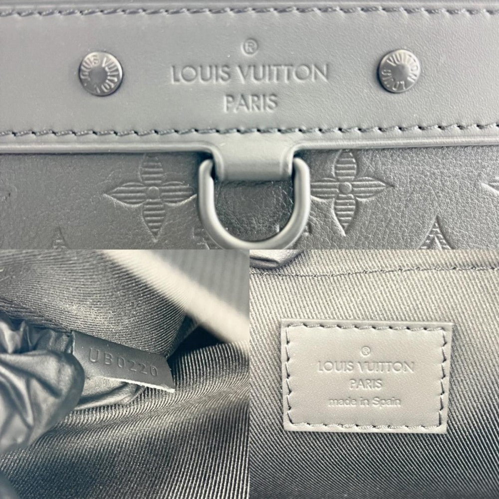 【開店SALE】 LOUIS VUITTON ルイヴィトン クラッチバッグ セカンドバッグ ポシェットディスカバリー モノグラム・シャドウ M62903 ブラック 黒 ブラック金具 メンズ【中古品】