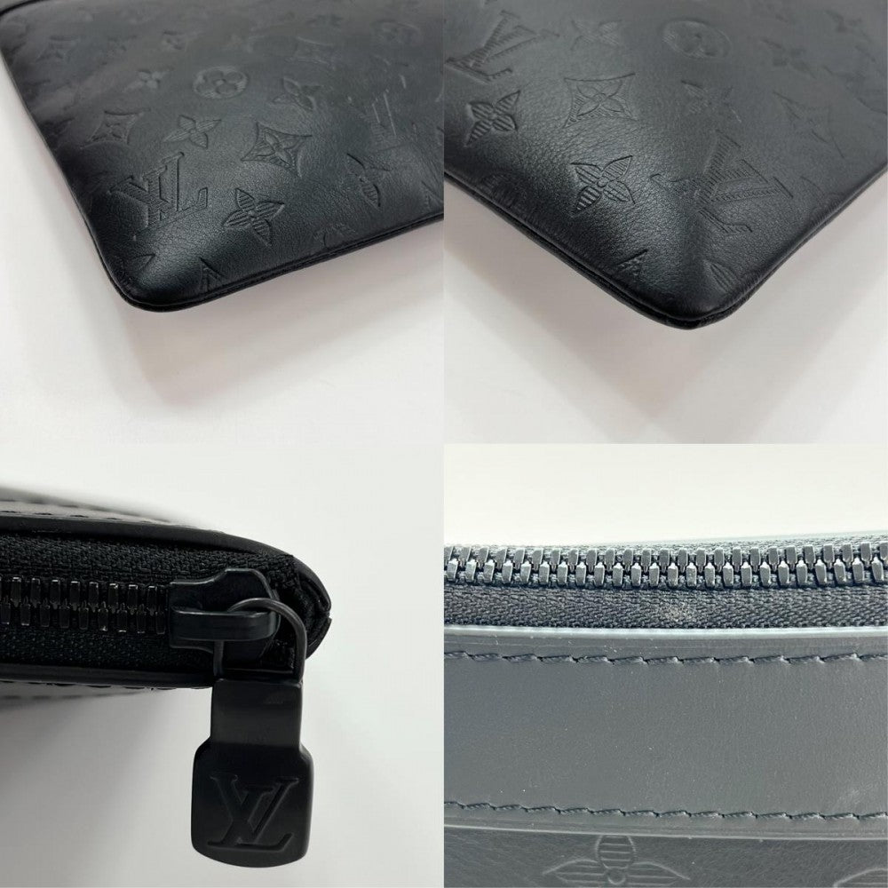 【開店SALE】 LOUIS VUITTON ルイヴィトン クラッチバッグ セカンドバッグ ポシェットディスカバリー モノグラム・シャドウ M62903 ブラック 黒 ブラック金具 メンズ【中古品】
