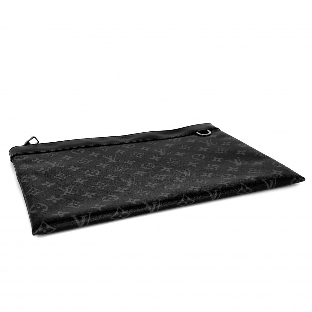 LOUIS VUITTON ルイヴィトン クラッチバッグ モノグラムエクリプス ポシェット・ディスカバリー セカンドバッグ M62291 ブラック 黒 シルバー金具 メンズ【中古品】