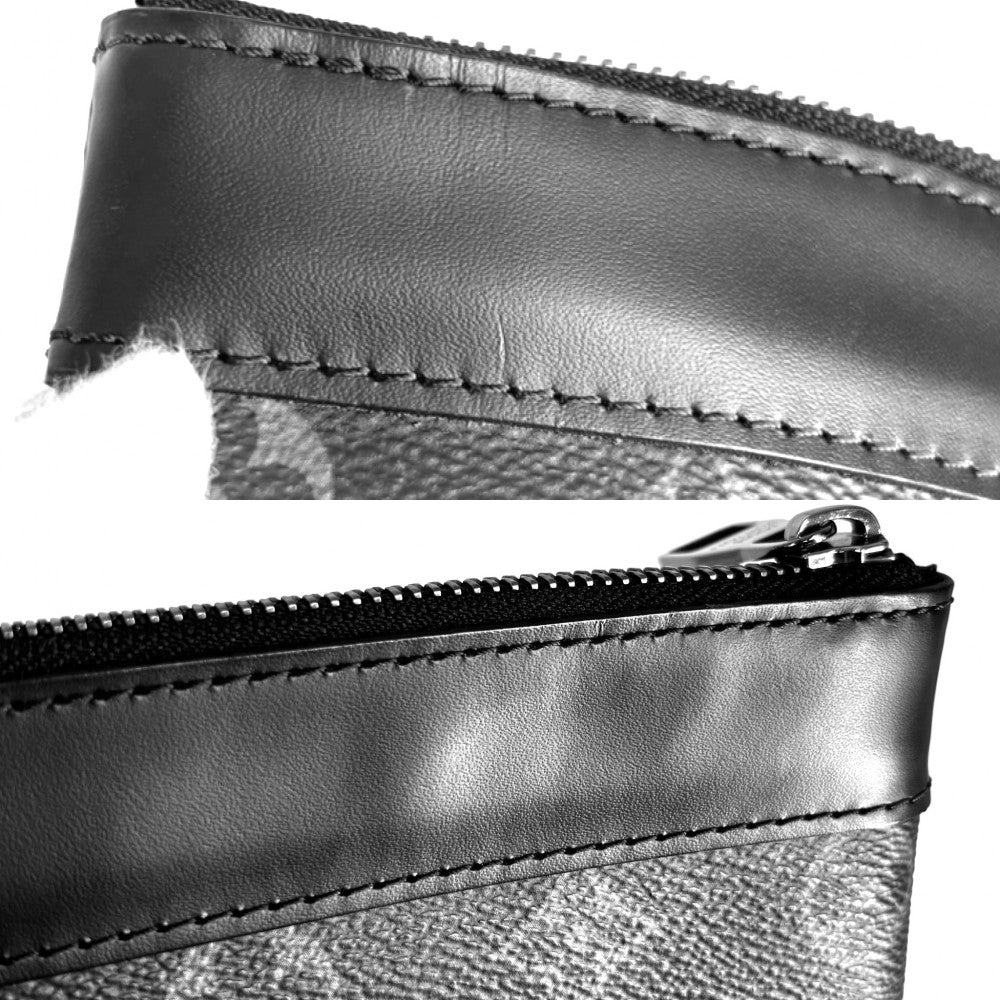 LOUIS VUITTON ルイヴィトン クラッチバッグ モノグラムエクリプス ポシェット・ディスカバリー セカンドバッグ M62291 ブラック 黒 シルバー金具 メンズ【中古品】