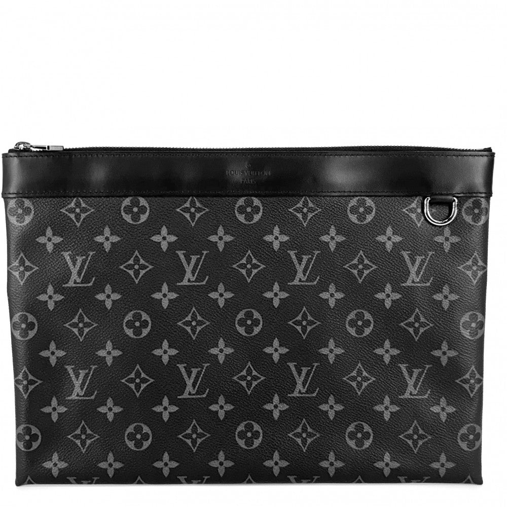 LOUIS VUITTON ルイヴィトン クラッチバッグ モノグラムエクリプス ポシェット・ディスカバリー セカンドバッグ M62291 ブラック 黒 シルバー金具 メンズ【中古品】