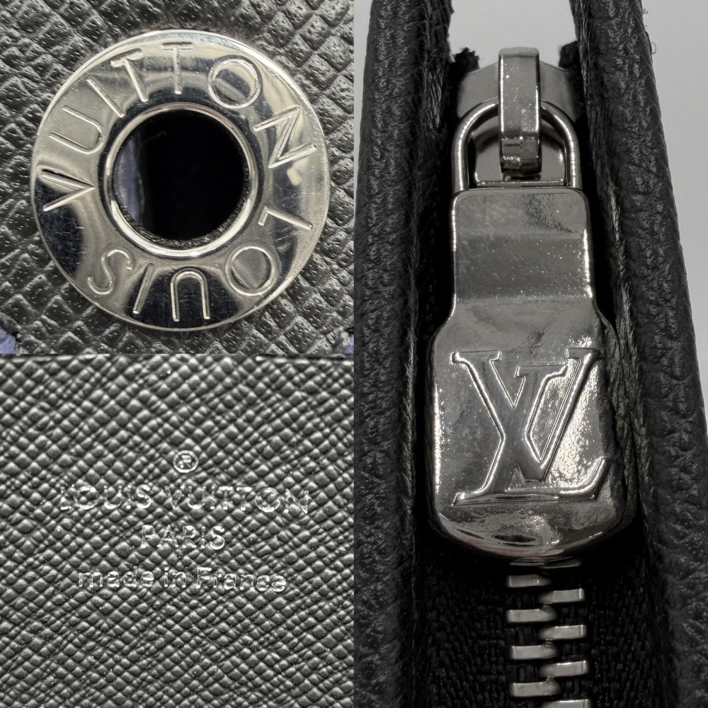 LOUIS VUITTON ルイヴィトン クラッチバッグ タイガ ポシェットヴォワヤージュMM セカンドバッグ M30573 ブラック 黒 シルバー金具 メンズ【中古品】