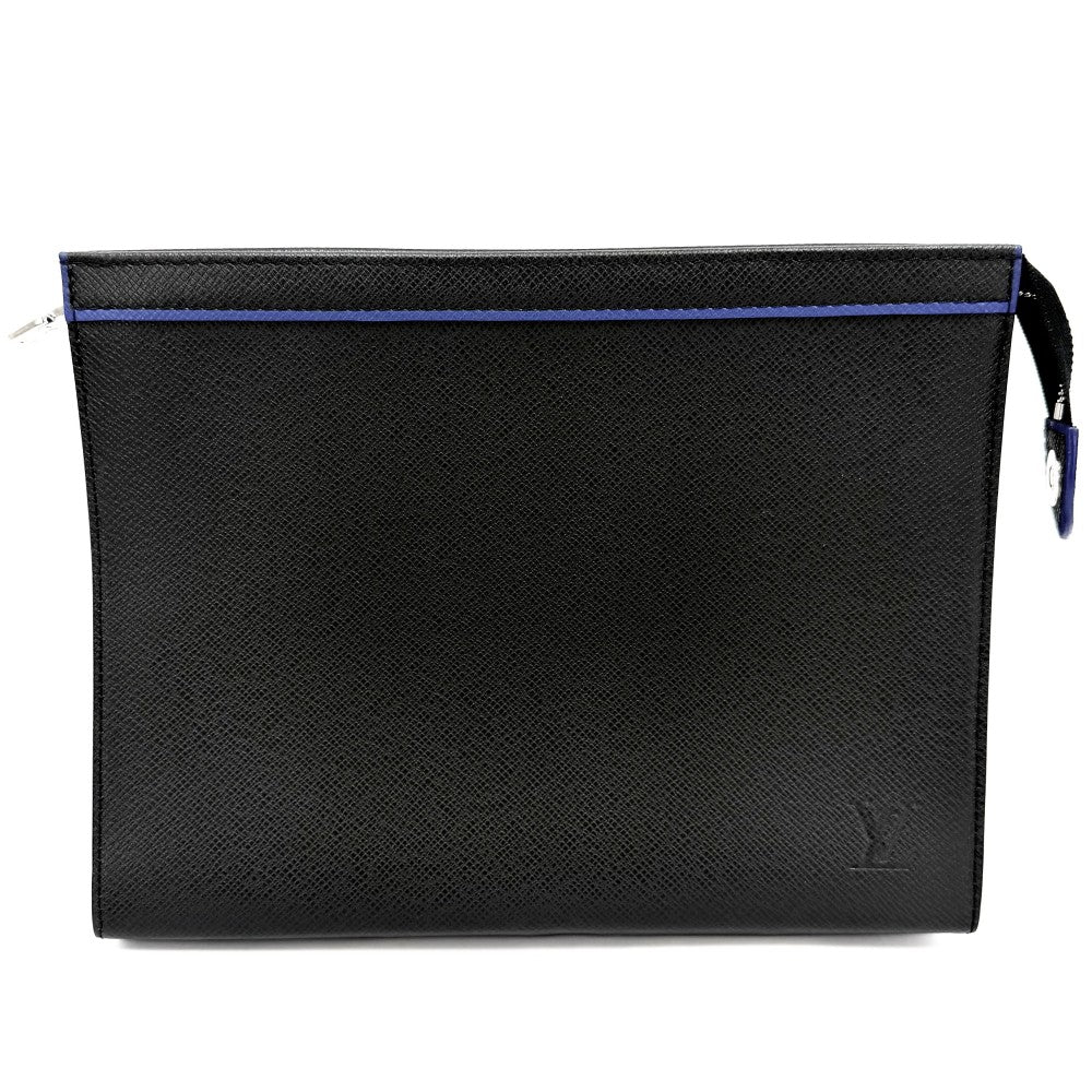 LOUIS VUITTON ルイヴィトン クラッチバッグ タイガ ポシェットヴォワヤージュMM セカンドバッグ M30573 ブラック 黒 シルバー金具 メンズ【中古品】